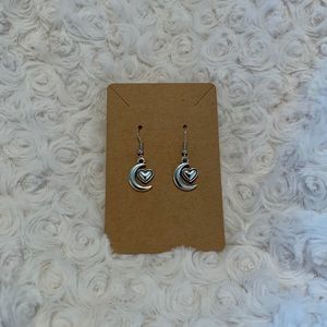 SILVER MOON & HEART EARRINGS 🌙❤️